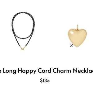 Roxanne Assoulin Black Cord Necklace with Gold Heart Charm-